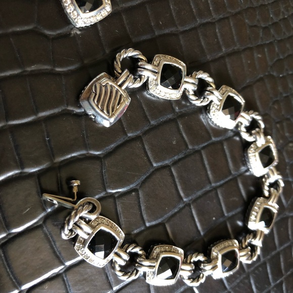 David Yurman black onyx/diamond bracelet - Picture 3 of 4